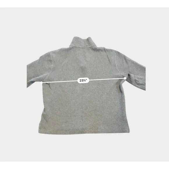 Polo Ralph Lauren Men’s Heather Gray Quarter-Zip Sweater Green Logo Sz L - Picture 5 of 7